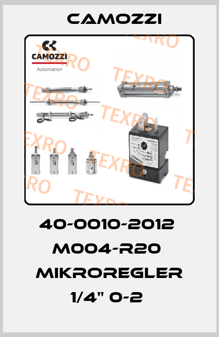 40-0010-2012  M004-R20  MIKROREGLER 1/4" 0-2  Camozzi