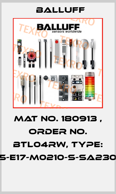 Mat No. 180913 , Order No. BTL04RW, Type: BTL5-E17-M0210-S-SA230-K15  Balluff