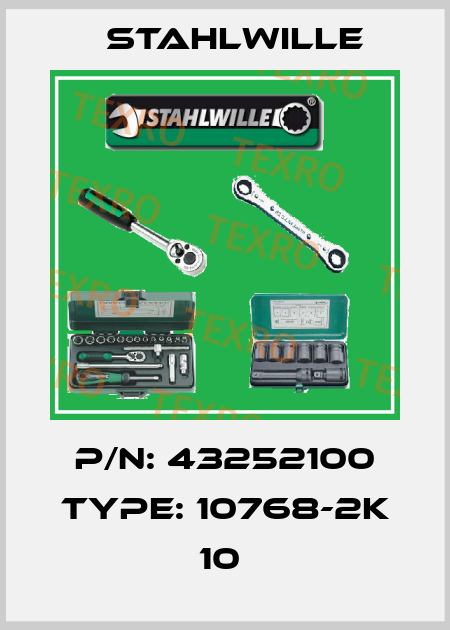 P/N: 43252100 Type: 10768-2K 10  Stahlwille