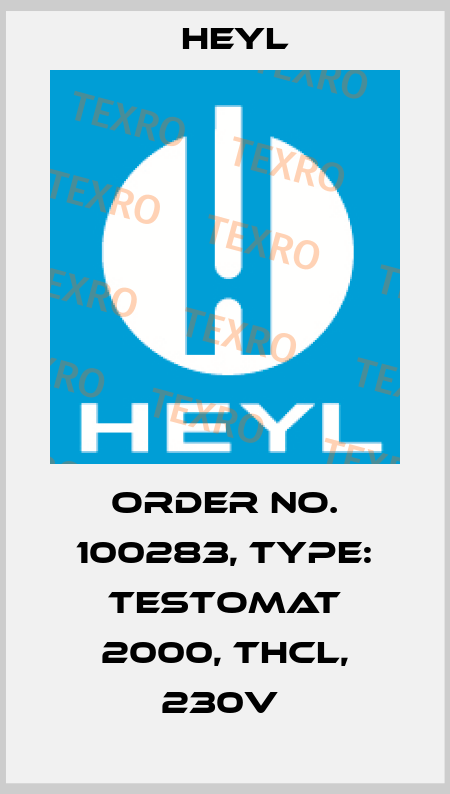 Order No. 100283, Type: Testomat 2000, THCL, 230V  Heyl