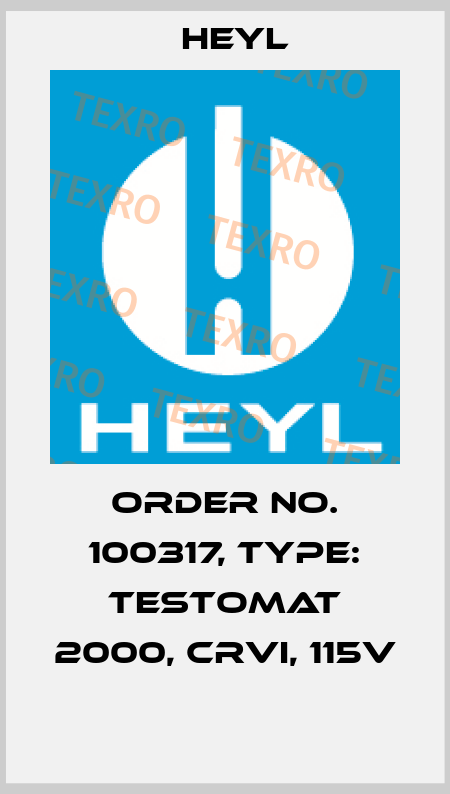 Order No. 100317, Type: Testomat 2000, CrVI, 115V  Heyl