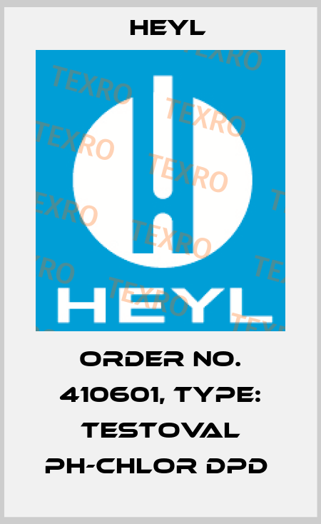 Order No. 410601, Type: Testoval pH-Chlor DPD  Heyl