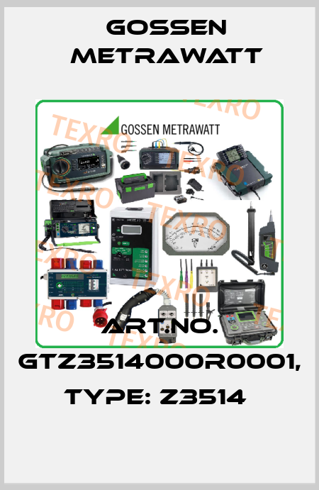 Art.No. GTZ3514000R0001, Type: Z3514  Gossen Metrawatt
