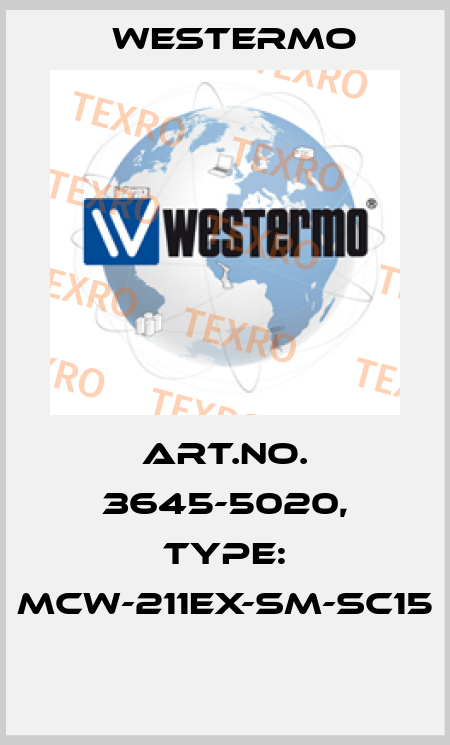 Art.No. 3645-5020, Type: MCW-211EX-SM-SC15  Westermo