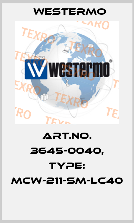 Art.No. 3645-0040, Type: MCW-211-SM-LC40  Westermo