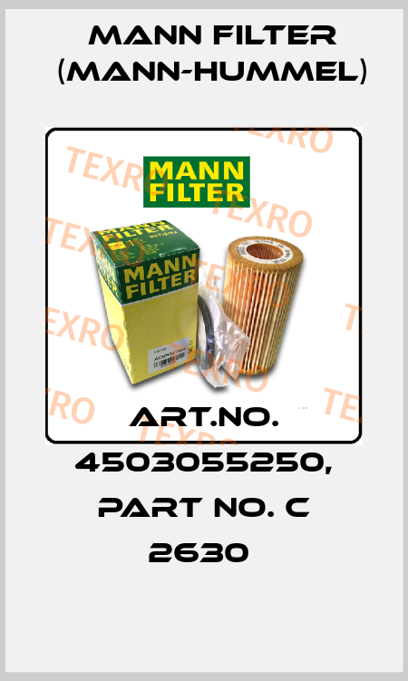 Art.No. 4503055250, Part No. C 2630  Mann Filter (Mann-Hummel)