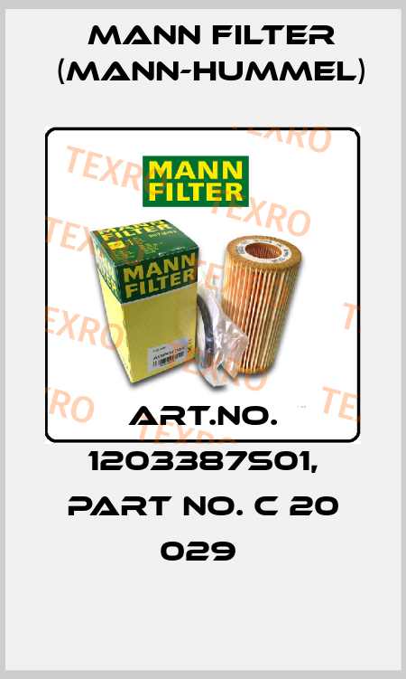 Art.No. 1203387S01, Part No. C 20 029  Mann Filter (Mann-Hummel)