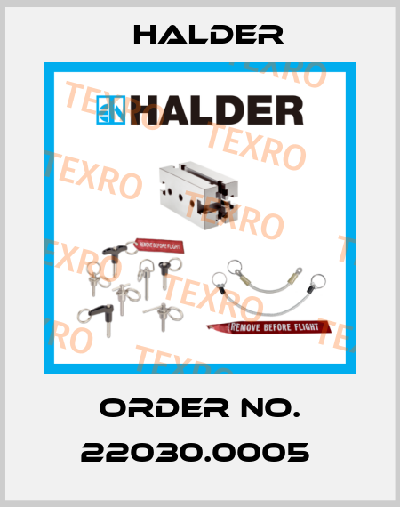 Order No. 22030.0005  Halder