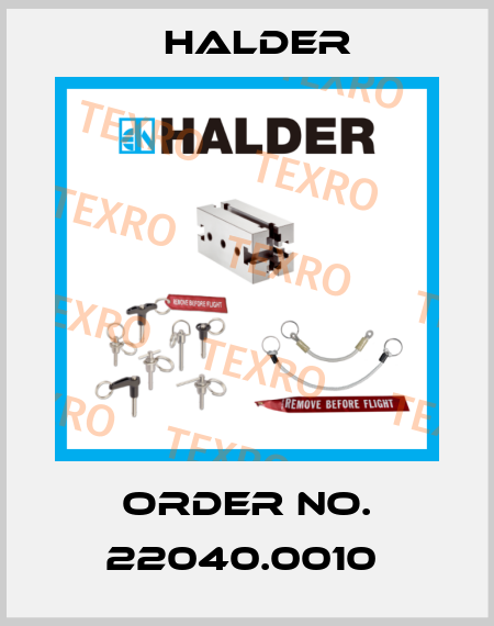 Order No. 22040.0010  Halder