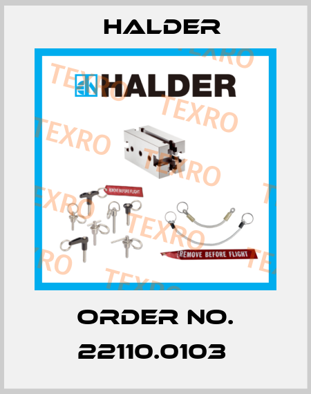 Order No. 22110.0103  Halder