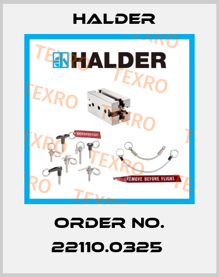 Order No. 22110.0325  Halder