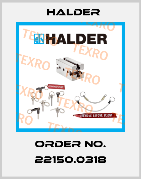 Order No. 22150.0318 Halder