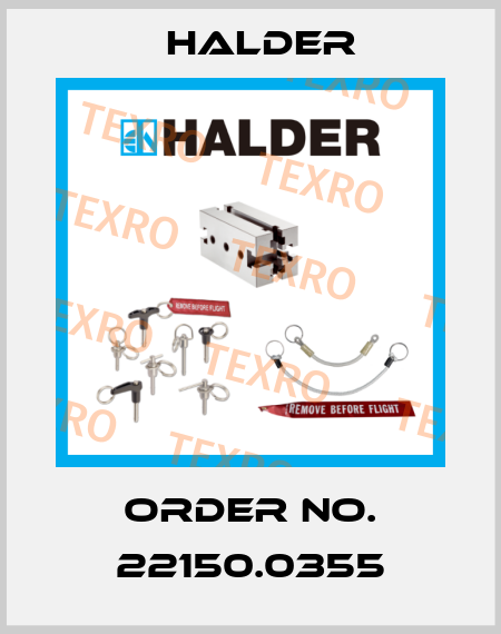 Order No. 22150.0355 Halder