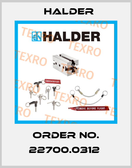 Order No. 22700.0312  Halder