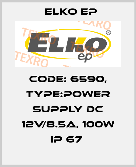 Code: 6590, Type:Power supply DC 12V/8.5A, 100W IP 67  Elko EP