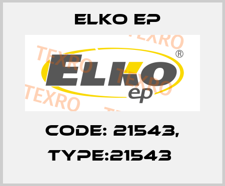 Code: 21543, Type:21543  Elko EP