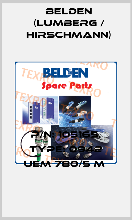 P/N: 105165, Type: 0942 UEM 780/5 M  Belden (Lumberg / Hirschmann)