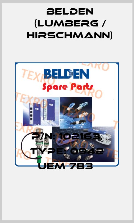 P/N: 102163, Type: 0942 UEM 783  Belden (Lumberg / Hirschmann)