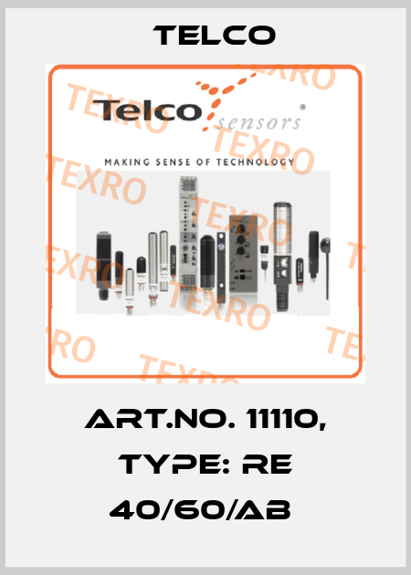 Art.No. 11110, Type: RE 40/60/AB  Telco
