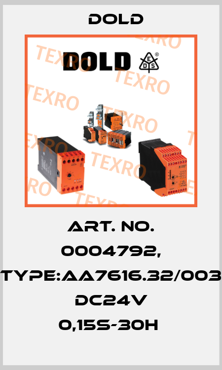 Art. No. 0004792, Type:AA7616.32/003 DC24V 0,15S-30H  Dold