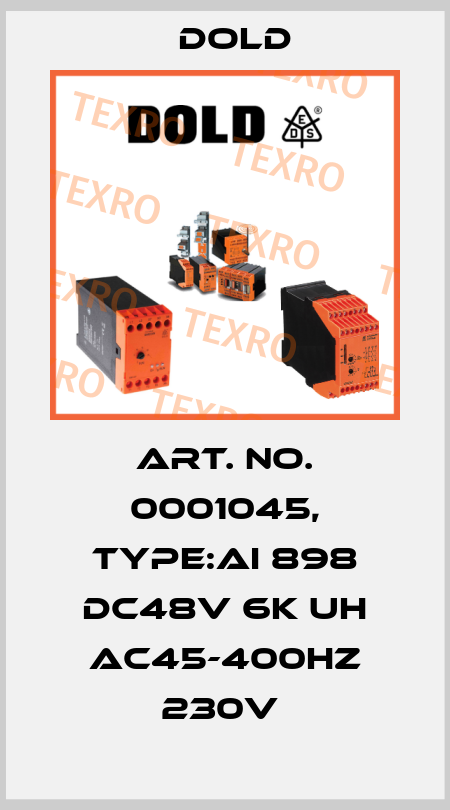Art. No. 0001045, Type:AI 898 DC48V 6K UH AC45-400HZ 230V  Dold