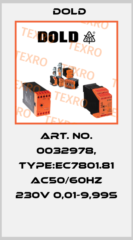 Art. No. 0032978, Type:EC7801.81 AC50/60HZ 230V 0,01-9,99S  Dold