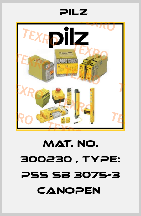 Mat. No. 300230 , Type: PSS SB 3075-3 CANopen  Pilz