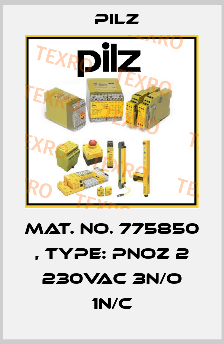 Mat. No. 775850 , Type: PNOZ 2 230VAC 3n/o 1n/c Pilz