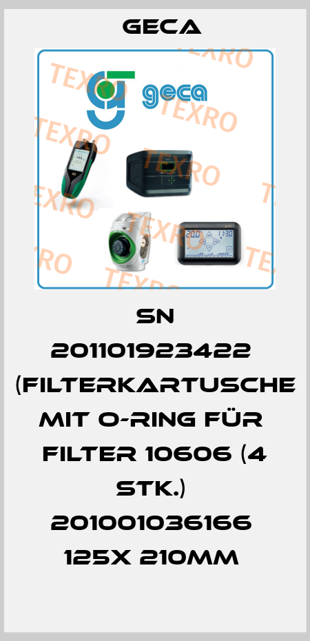 SN 201101923422  (Filterkartusche mit O-Ring für  Filter 10606 (4 Stk.)  201001036166  125x 210mm  Geca