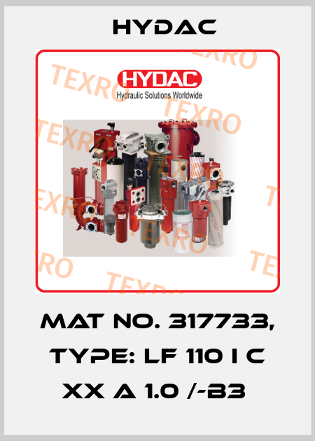 Mat No. 317733, Type: LF 110 I C XX A 1.0 /-B3  Hydac