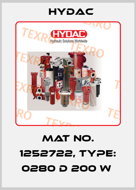 Mat No. 1252722, Type: 0280 D 200 W  Hydac