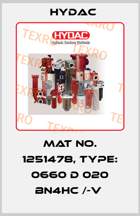 Mat No. 1251478, Type: 0660 D 020 BN4HC /-V  Hydac