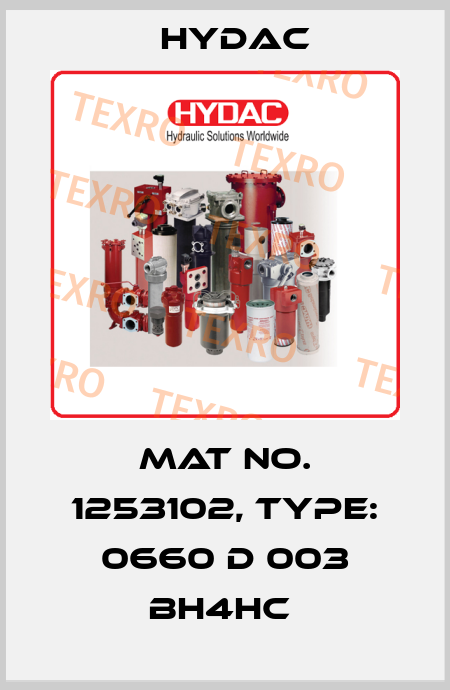 Mat No. 1253102, Type: 0660 D 003 BH4HC  Hydac