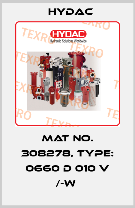 Mat No. 308278, Type: 0660 D 010 V /-W  Hydac