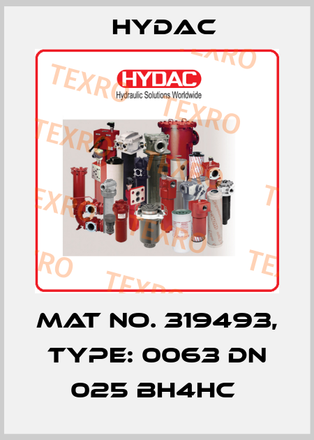 Mat No. 319493, Type: 0063 DN 025 BH4HC  Hydac
