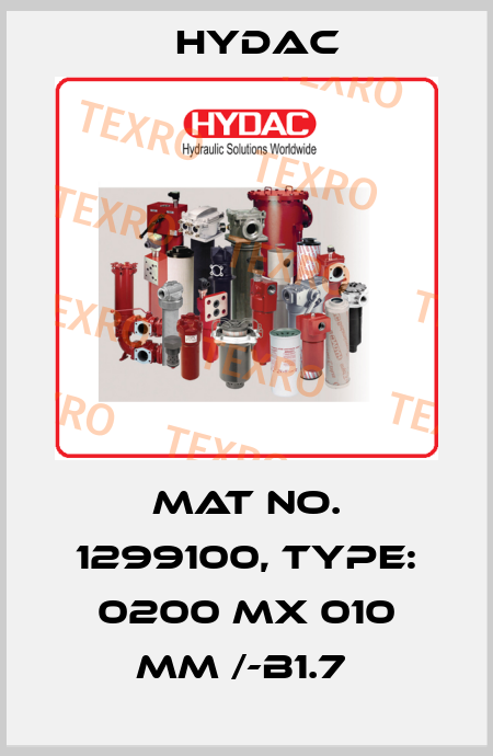 Mat No. 1299100, Type: 0200 MX 010 MM /-B1.7  Hydac