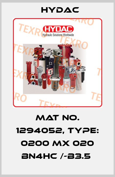 Mat No. 1294052, Type: 0200 MX 020 BN4HC /-B3.5  Hydac