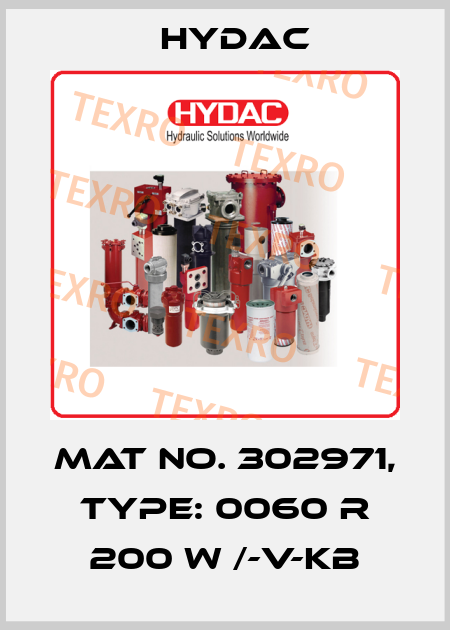Mat No. 302971, Type: 0060 R 200 W /-V-KB Hydac