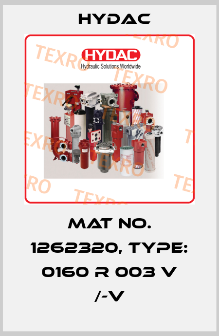 Mat No. 1262320, Type: 0160 R 003 V /-V Hydac
