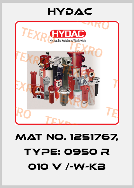 Mat No. 1251767, Type: 0950 R 010 V /-W-KB Hydac