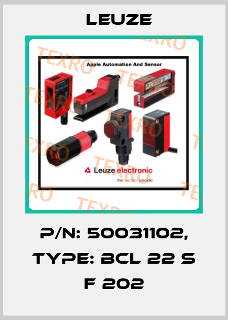 p/n: 50031102, Type: BCL 22 S F 202 Leuze