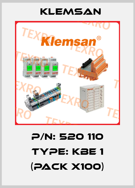 P/N: 520 110 Type: KBE 1 (pack x100) Klemsan