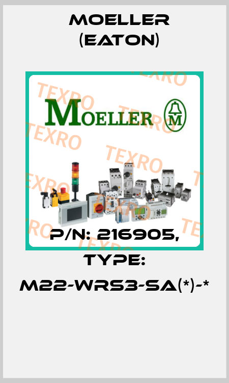P/N: 216905, Type: M22-WRS3-SA(*)-*  Moeller (Eaton)