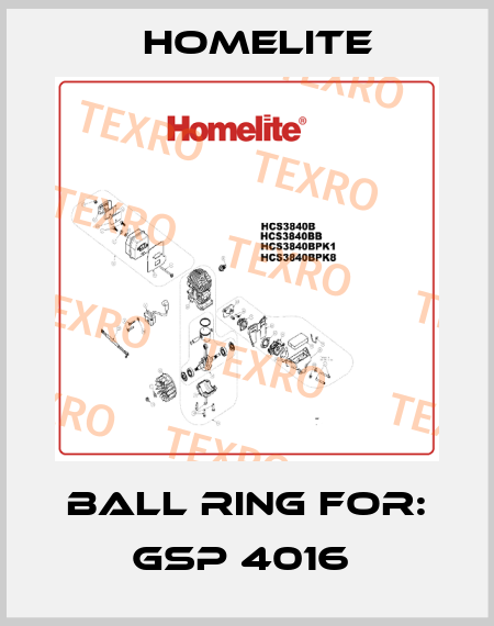 Ball Ring For: GSP 4016  Homelite