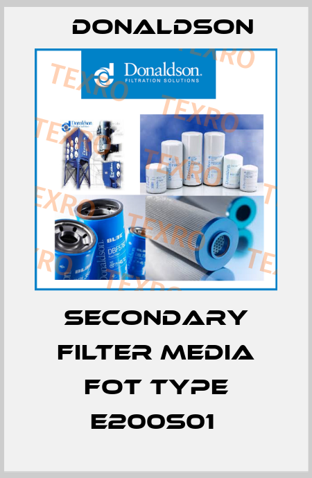 Secondary Filter Media fot type E200S01  Donaldson