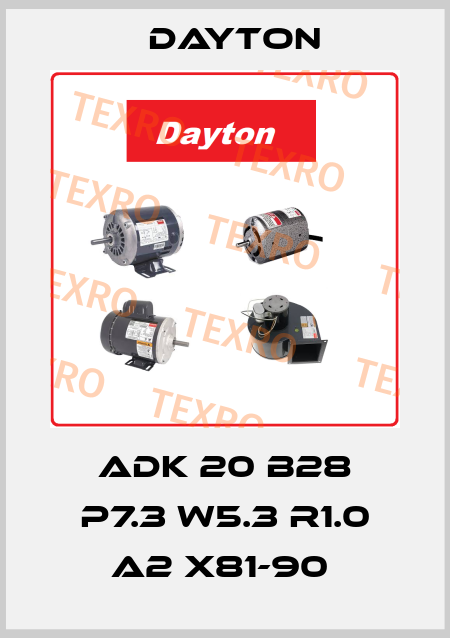 ADK 20 B28 P7.3 W5.3 R1.0 A2 X81-90  DAYTON