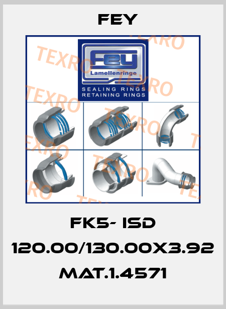 FK5- ISD 120.00/130.00x3.92 Mat.1.4571 Fey