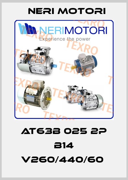 AT63B 025 2P B14 V260/440/60  Neri Motori