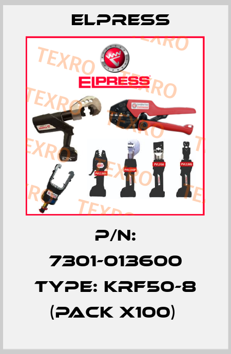 P/N: 7301-013600 Type: KRF50-8 (pack x100)  Elpress