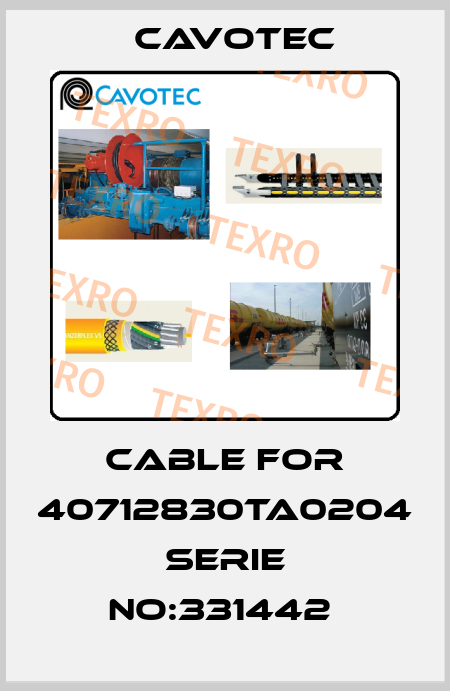 cable for 40712830TA0204 Serie No:331442  Cavotec